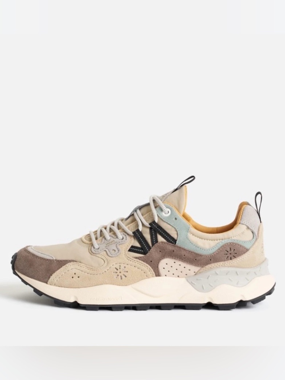 NWT Flower Mountain YAMANO 3 UNI Suede and technical fabric sneakers Sand/Beige - Picture 1 of 14
